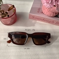 Lunettes de soleil carrées rétro marron translucide en résine avec protection anti-UV - Thé Transparent