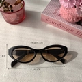Chic cat eye sunglasses with resin frames and tinted lenses for UV protection - Black Champagne