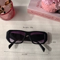 Fashionable oversized square sunglasses with black frame and purple gradient lenses - Black Frame Double Grey