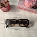 Fashionable square frame sunglasses with thick edges and brown lenses for men and women - Black Champagne