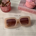 Occhiali da sole quadrati in resina beige per uomo e donna con lenti sfumate marroni - Marrone