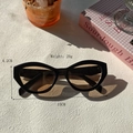 Lunettes de soleil œil de chat noir avec verres bruns unisexes, taille 15cm x 4,2cm - Noir Champagne