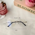 Gafas ovaladas sin montura minimalistas con marco de metal fino y lentes de 25g - Plateado