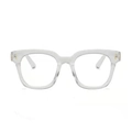 Montatura per occhiali quadrata trasparente oversize con eleganti cerniere dorate - Trasparente