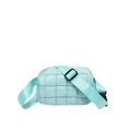 Borsa a tracolla trapuntata verde menta con ampia tracolla in tessuto regolabile - Blu Acqua