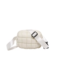 Borsa a tracolla trapuntata bianco crema con ampia tracolla in nylon regolabile - Bianco