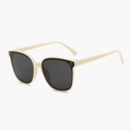 Vintage square cream sunglasses with dark lenses and gold logo detail for men and women - Off White