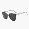 Retro square oversized sunglasses in transparent grey frame with polarized lenses - Smoke Gray