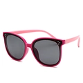 Lunettes de soleil polarisées en silicone pour enfants rose et rose pâle - Cadre Rose Rouge Jambes Roses