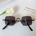 Kids vintage square frame sunglasses in matte black finish with UV400 protection - Black Frame / Black Lens