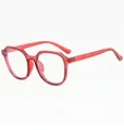 Klassieke rood transparante ronde bril met anti-blauw licht lenzen voor dames en heren - Rozerood Frame + Heldere Lens