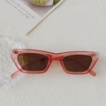 Gafas de sol retro ojo de gato rosa transparente con lentes marrones en fondo blanco - Rojo Transparente
