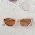 Gafas de sol retro cat-eye en color beige con lentes marrones para un estilo vintage - Blanco Roto
