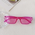 Elegantes gafas de sol ojo de gato rosa transparente con montura rectangular de resina - Rosa Rojo