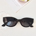 Gafas de sol retro negras ovaladas cat-eye con montura gruesa vintage para mujer - Montura Negra Lente Gris
