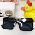 Gafas de sol cuadradas negras para niños con placa decorativa de metal dorado - Negro Brillante (8397) / Negro