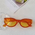 Gafas de sol retro hip-hop con montura naranja translúcida y lentes amarillas - Naranja Transparente