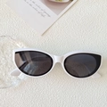 Gafas de sol retro de ojo de gato con montura blanca y cristales grises oscuros - Montura Blanca Lente Gris