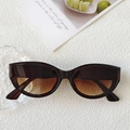 Lunettes de soleil œil de chat rétro avec monture rouge foncé et verres dégradés - Thé Foncé Transparent