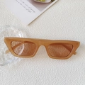 Retro amber cat eye sunglasses with a stylish tortoiseshell frame and tinted lenses - Milk Tea