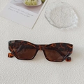 Vintage leopard print square sunglasses with dark brown lenses and geometric frames - Leopard Print