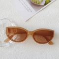 Lunettes de soleil ovales rétro hip hop en ambre translucide avec verres marrons - Couleur Thé au Lait