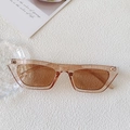 Champagne cat eye sunglasses with translucent frames and brown lenses in a 45-degree view - Champagne