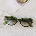 Lunettes de soleil ovales rétro avec monture verte translucide et verres dégradés style hip-hop - Vert Transparent
