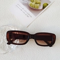 Retro rectangle sunglasses with translucent dark brown frames and UV protection lenses - Transparent Dark Tea