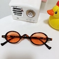 Kids round tortoise sunglasses with orange lenses and gold rivet accents for toddlers - Tortoiseshell Leopard Frame Red Lens