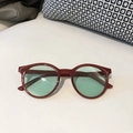 Occhiali da sole rotondi vintage per bambini, montatura rosso scuro e lenti verdi - Montatura Rosso Vino Lenti Verdi