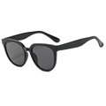 Occhiali da sole oversize neri classici con lenti polarizzate grigio scuro e montatura lucida - Nero Lucido/Lenti Grigie