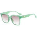 Fashionable oversized square mint green sunglasses with gradient lenses and gold temple detail - Jelly Green