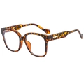 Monture de lunettes oversize écaillée tendance avec accents métalliques dorés - Écaille/Verres Blancs