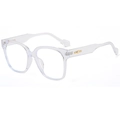 Lunettes de soleil oversize avec monture transparente et détails élégants en métal doré - Transparent Brillant