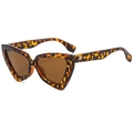 Occhiali da sole cat-eye retrò con montatura tartarugata e lenti marrone scuro alla moda - Tartarugato