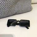 Lunettes de soleil rectangulaires noir brillant au design minimaliste et moderne - Noir Enfant