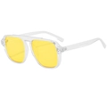 Chic sunglasses with transparent plastic frames and bright yellow tinted lenses - Transparent / Yellow Lens