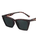 Vintage cat eye sunglasses featuring leopard print frame and dark grey lenses - Leopard / Grey Lenses
