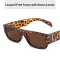 Gafas de sol hip hop retro con montura de leopardo y lentes marrones de moda - Montura de Leopardo / Lentes Té