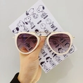 Kids vintage cat-eye sunglasses with cream frame, double gold bridge and purple lenses - Pilot Style / White