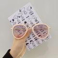 Pink pilot sunglasses for kids with gold double bridge frames and purple tinted lenses - Pilot Style / Pink