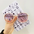 Pink round frames with gradient lenses, stylish sunglasses for girls and children - Round Style / Pink