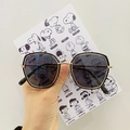 Kids square sunglasses with black frame and gold metal accents for stylish boys and girls - Square Style / Black