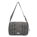 Padded shoulder bag for women, large capacity stylish crossbody bag in grey autumn new - Gray