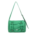 Green Padded Crossbody Bag Casual Quilted Shoulder Bag Women Daily Travel Handbag - Green