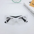 Montura de gafas cat-eye con diseño bicolor blanco y transparente - Marco Blanco Patas Negras