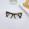 Cat eye glasses in retro leopard print tortoiseshell pattern with clear lenses - Leopard Print