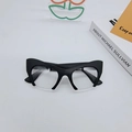 Gafas vintage negras de media montura ojo de gato con lentes transparentes y estilo retro - Marco Negro