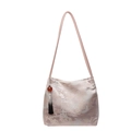 Sac bandoulière en jacquard rose avec broderie traditionnelle et pendentif à pompon - Rose